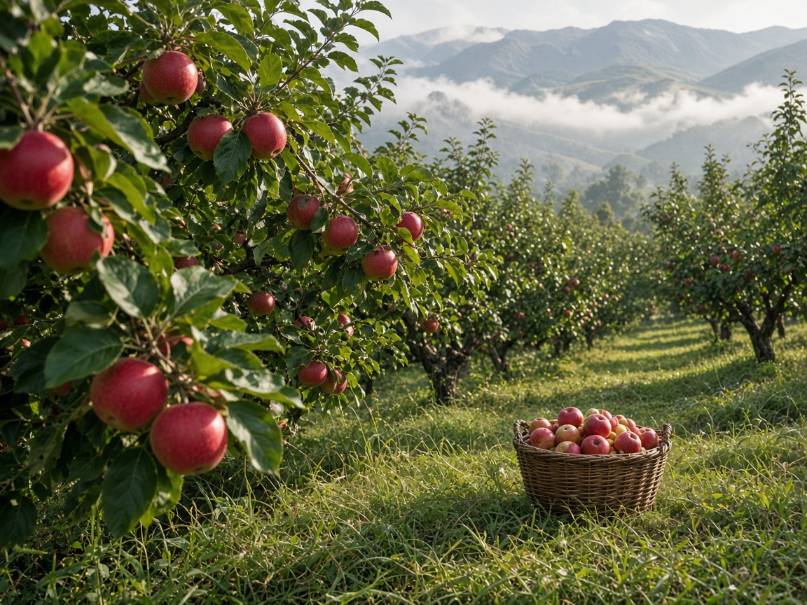 Morning in the orchard
