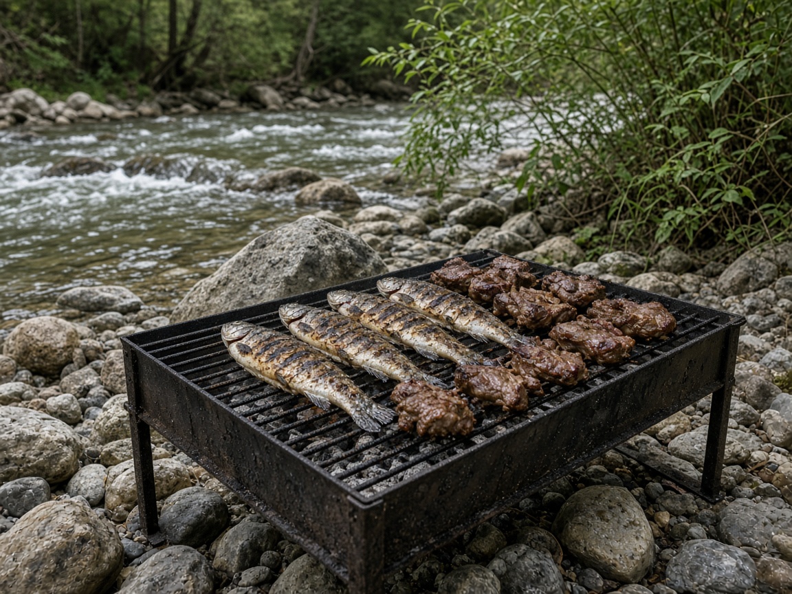 River mangal with the host