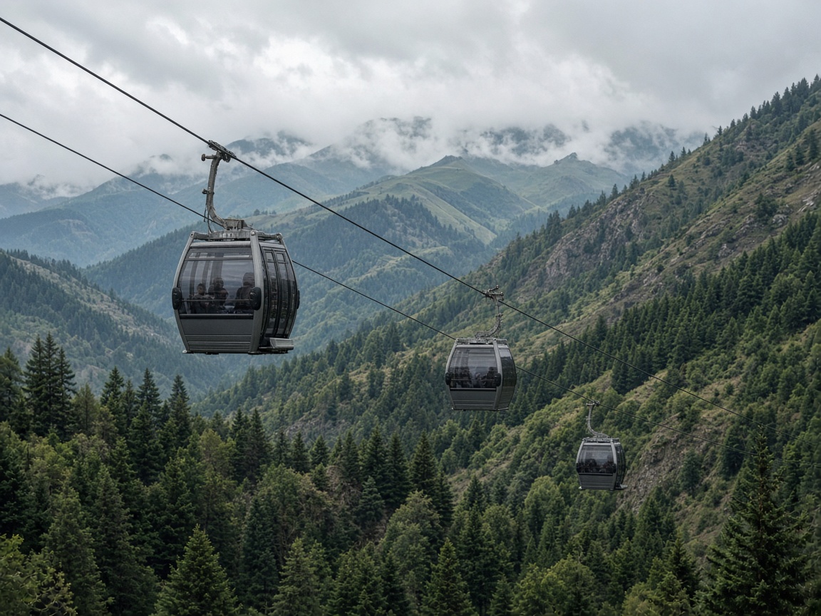 Tufandag cable car, with the host