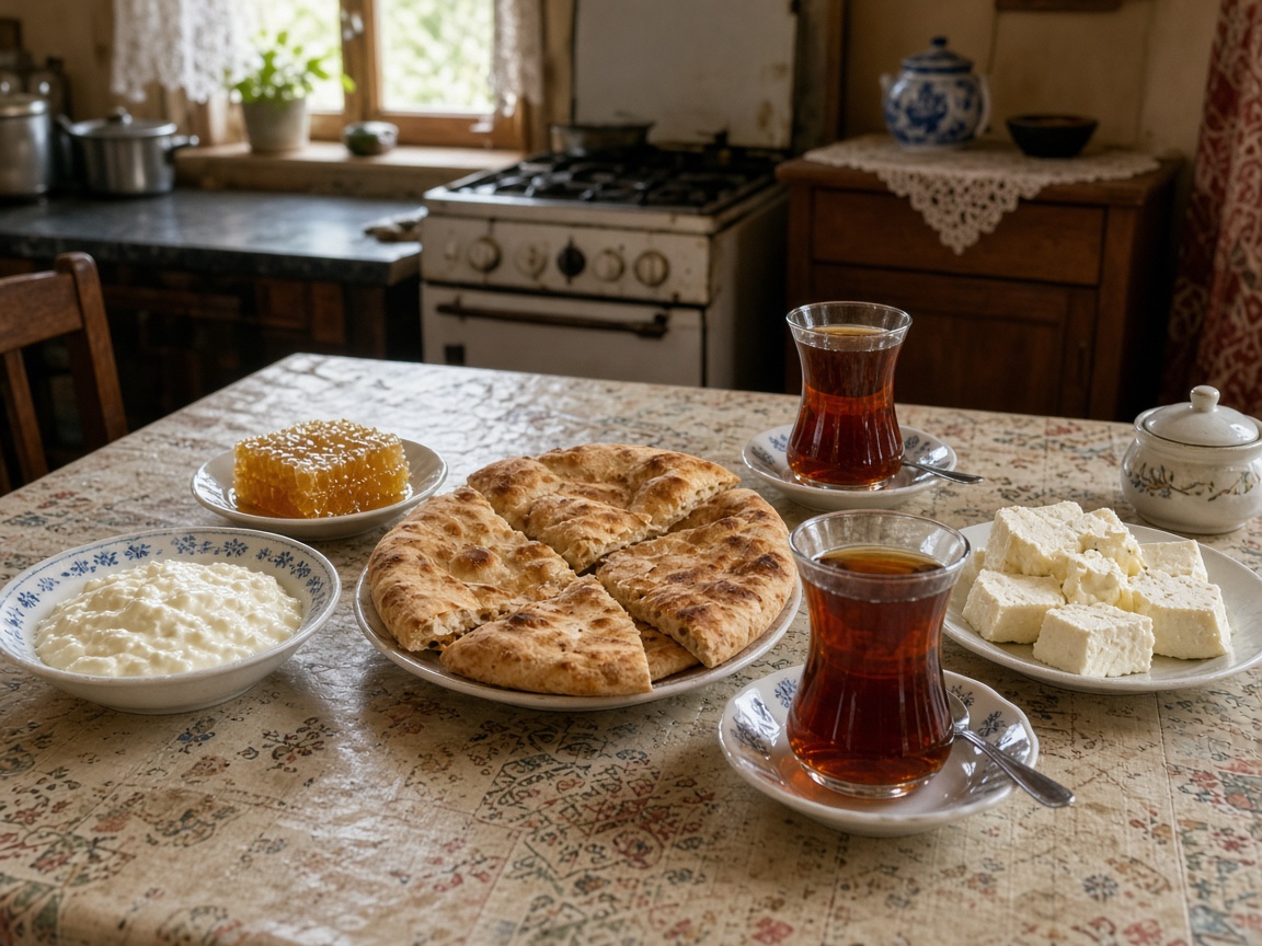 Village breakfast at the house