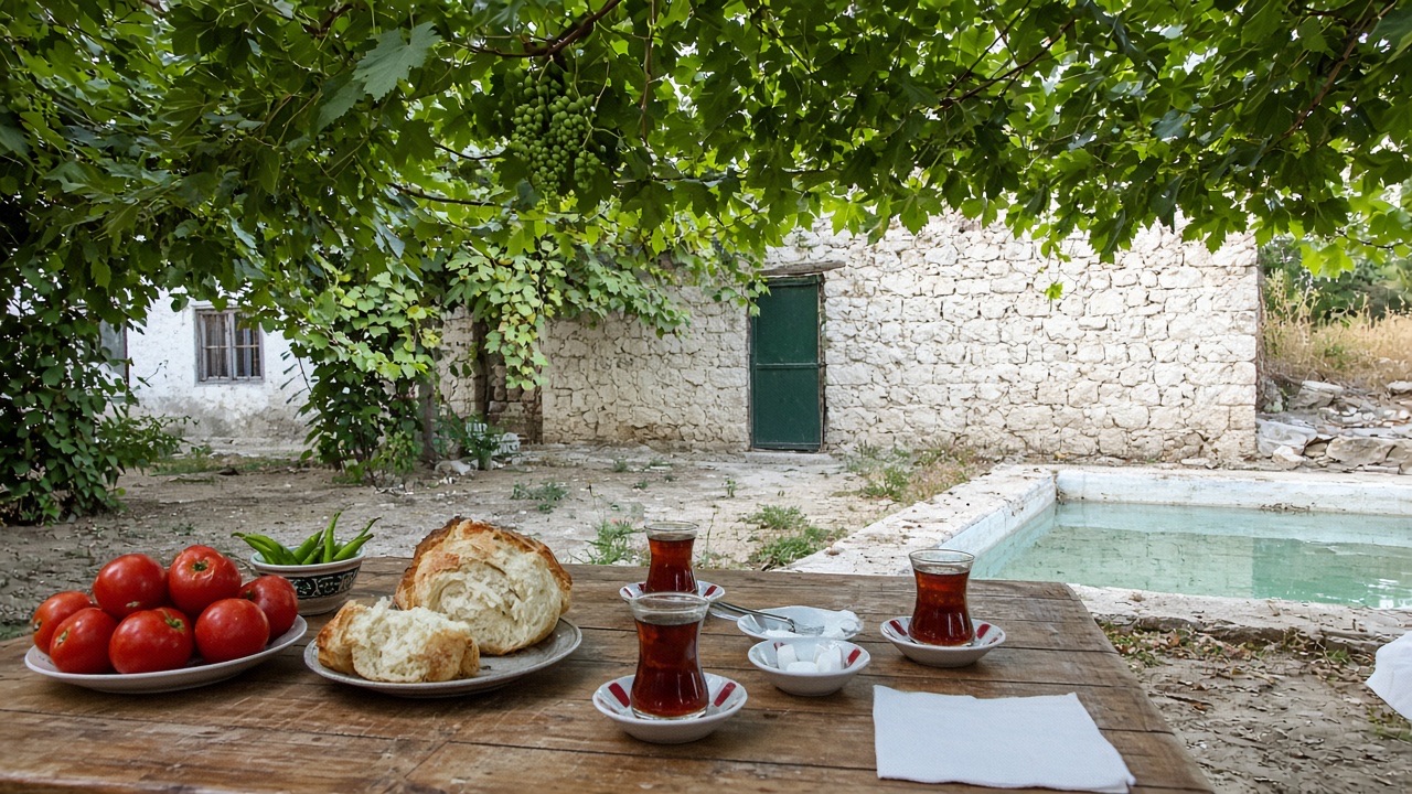 Courtyard villa in Bilgah — outside