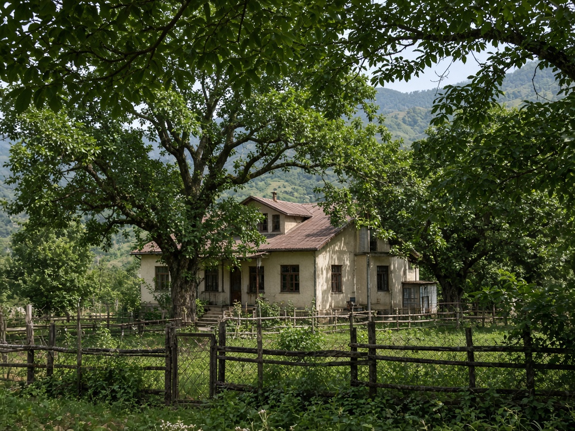 Walnut house in Zagatala