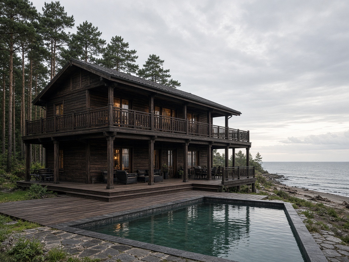 Timber sea house on Nabran shore